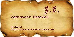 Zadravecz Benedek névjegykártya